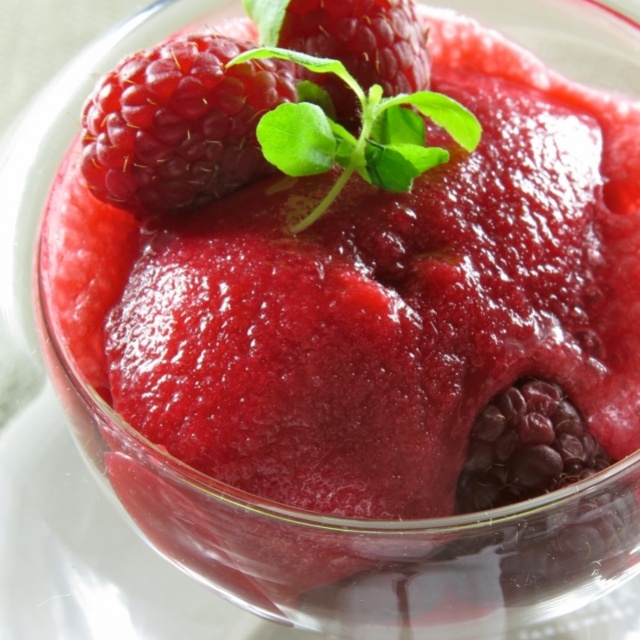 Raspberry and ginger sorbet