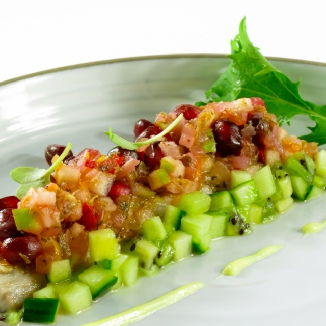 Ceviche von Makrele mit Granatapfel