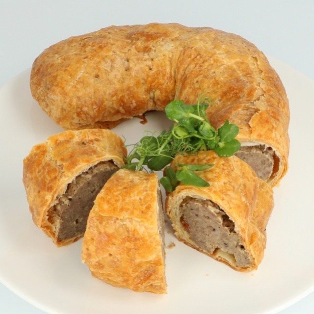 Savoury Moroccan-style banketstaaf (traditional Dutch pastry) 