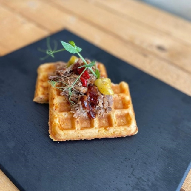 Chilli-cheese waffle