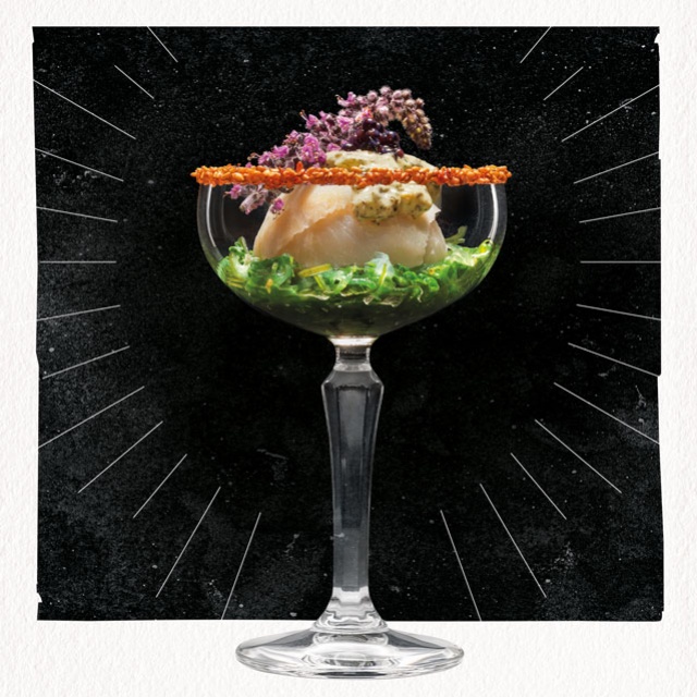 Ocean Garden: Gerookte Heilbot bonbon met wakame en Seaweed & Green herbs sauce